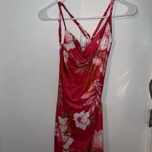 shein pink floral mini dress